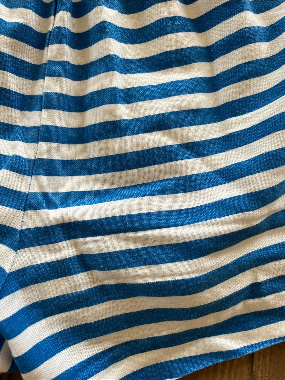 J.Crew Blue & White Striped Linen & Cotton Blend Shorts